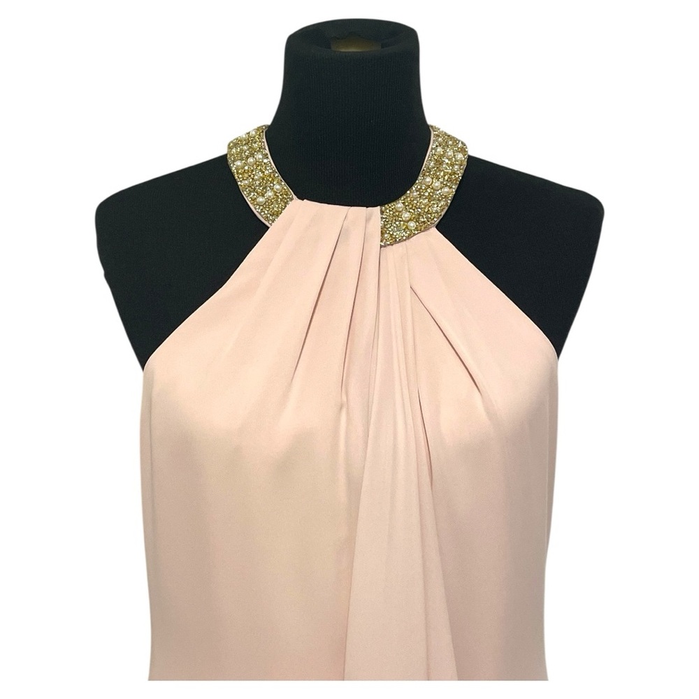 Calvin Klein Draped Chiffon Halter Gown - Picture 4 of 4
